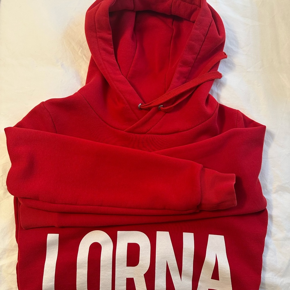 Lorna Jane Red Crop Hoodie Sweatshirt - Picture 2 of 6